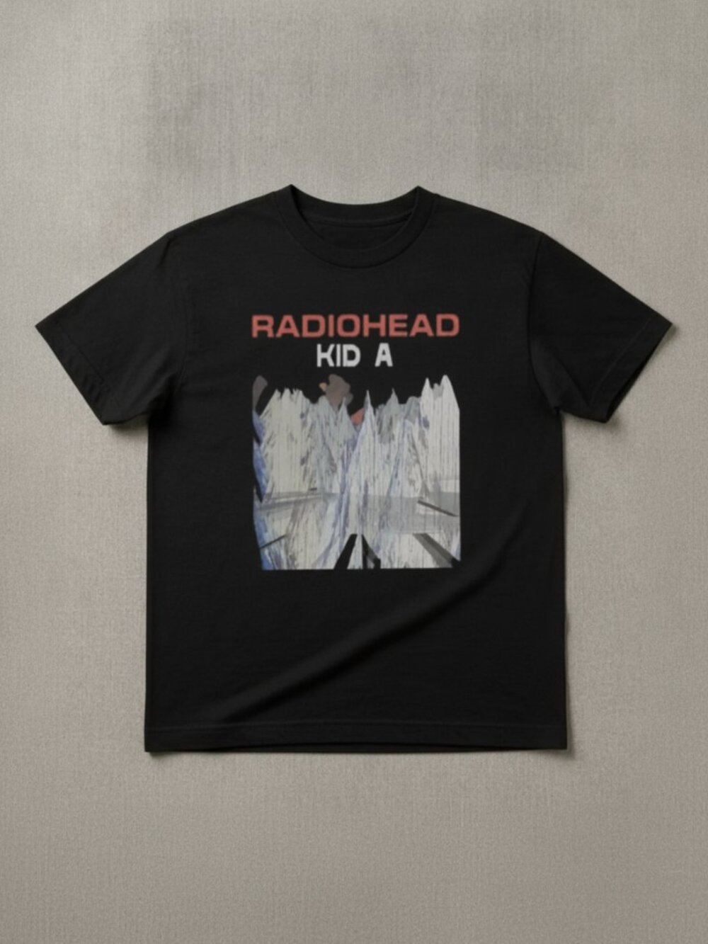 Radiohead Kid A Graphic T-Shirt Black Alternative Rock Music Tee